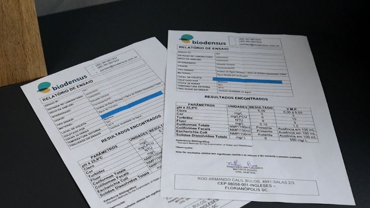 Testes que realizamos em laboratório especializado
