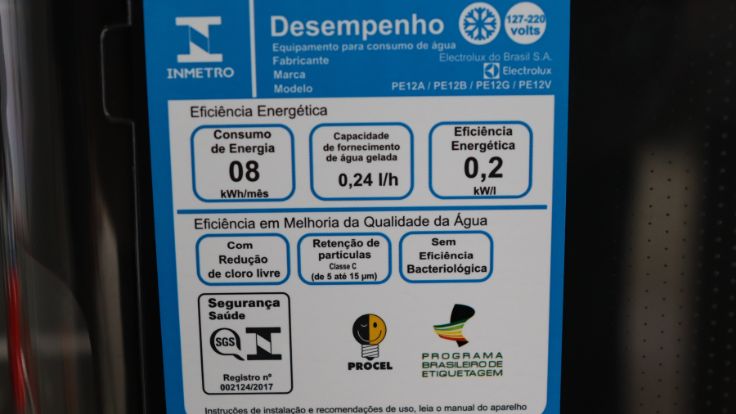 Selo do INMETRO do Electrolux Pure 4X