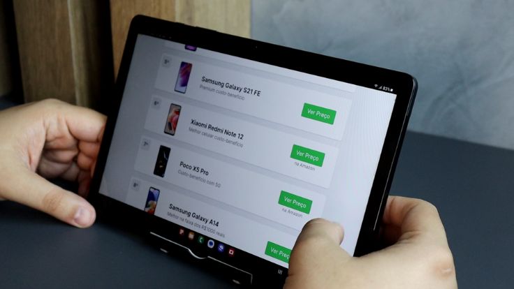 Navegando na internet com o Tab A9+