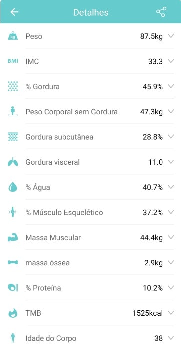 Exemplo de Tela do Aplicativo Fitdays