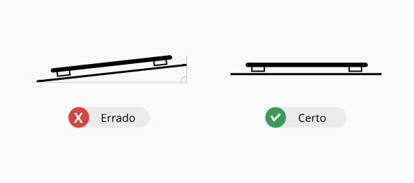 Desenho com Indicação do Ângulo Correto da Balança de Banheiro