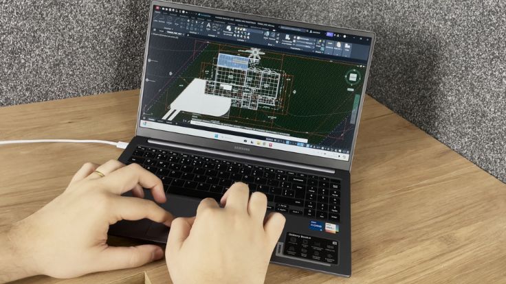 Usando AutoCAD no Samsung Book4