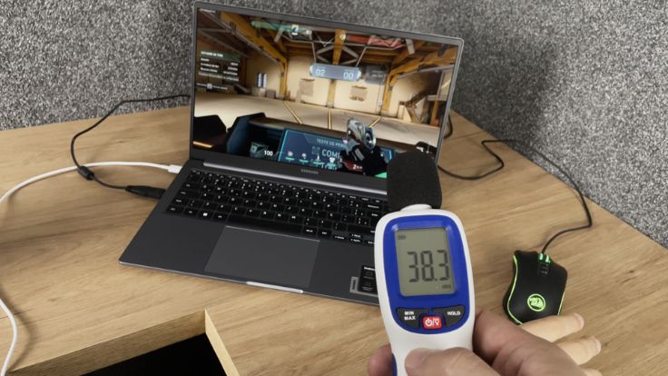 Nível de ruídos do Samsung Galaxy Book 4NP750XGJ-KG4BR