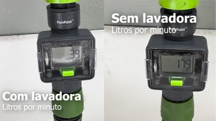 Imagem do teste de consumo de água